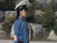 北朝鮮の女性交通整理員